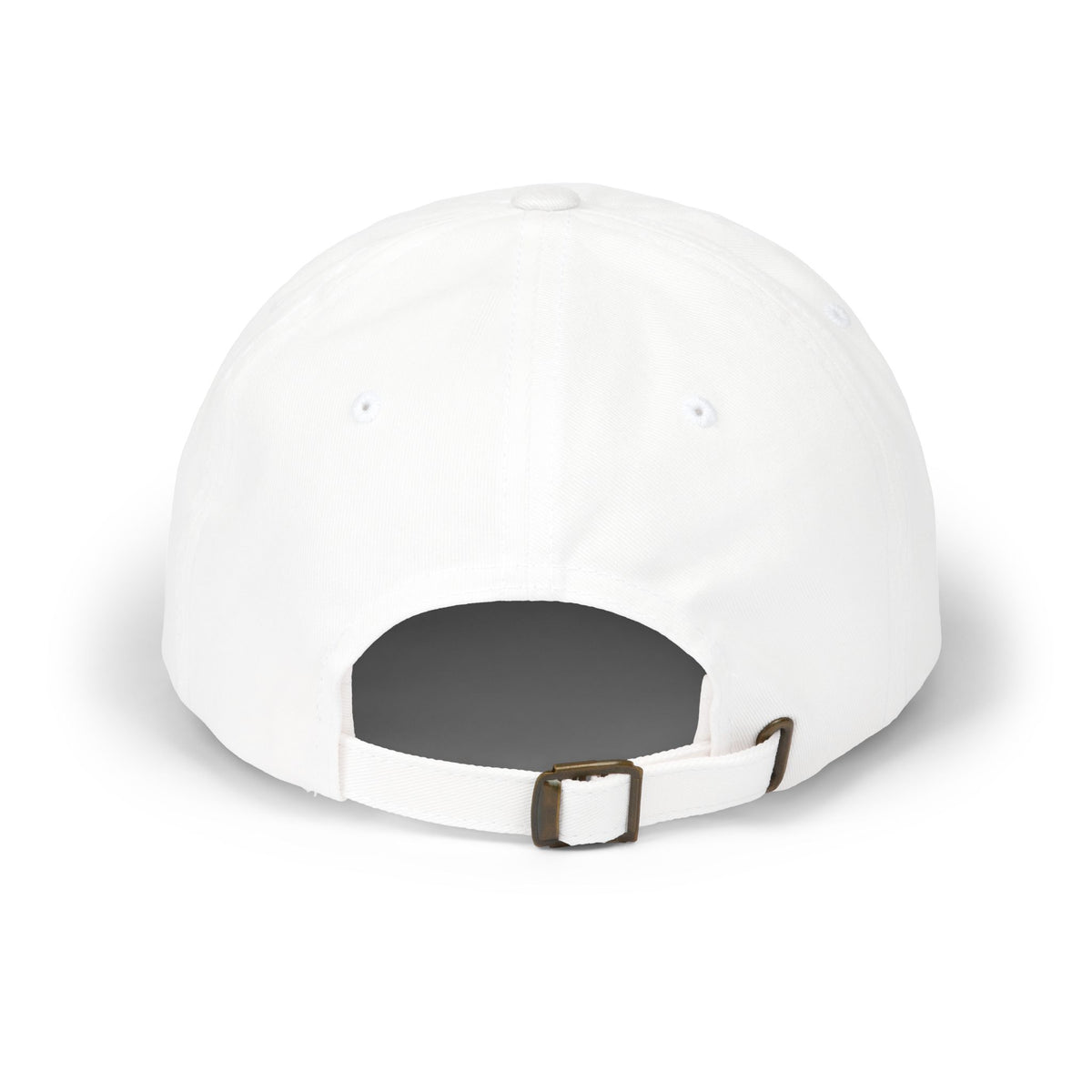 White classic dad cap hat Back view