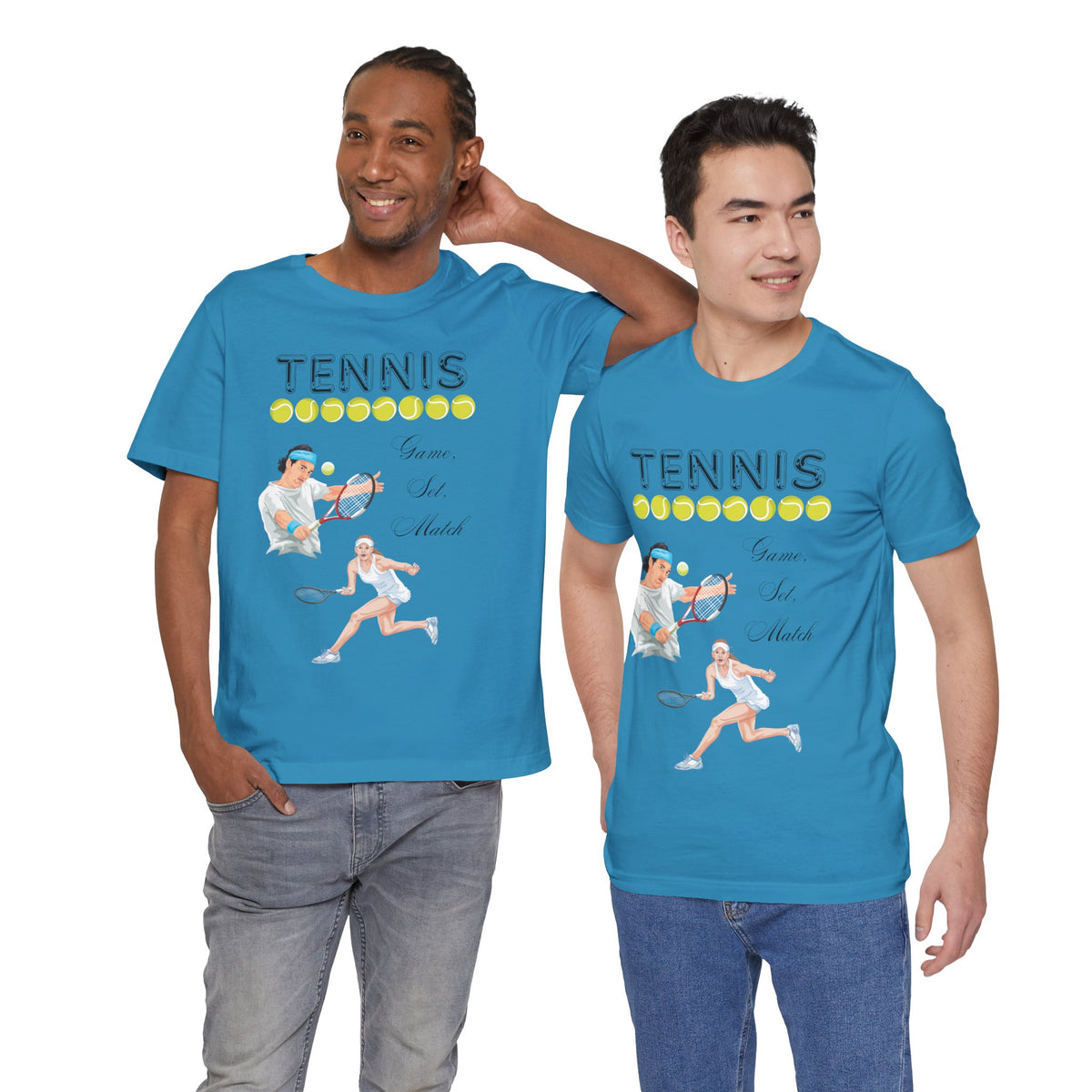 Adult Tennis Game Set Match Graphic T-Shirt