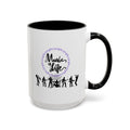 15oz white ceramic Music is Life mug with black handle and interior Right handed view