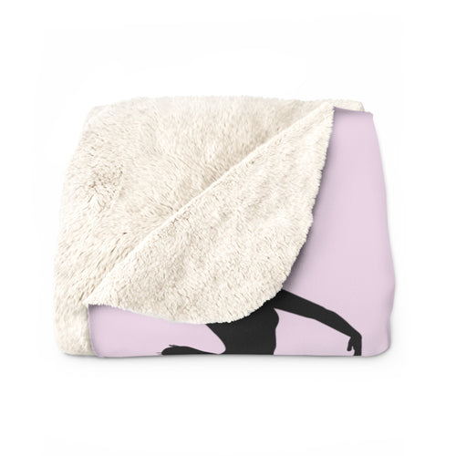 Folded fleece Just a Dancer at Heart blanket with white sherpa side showing