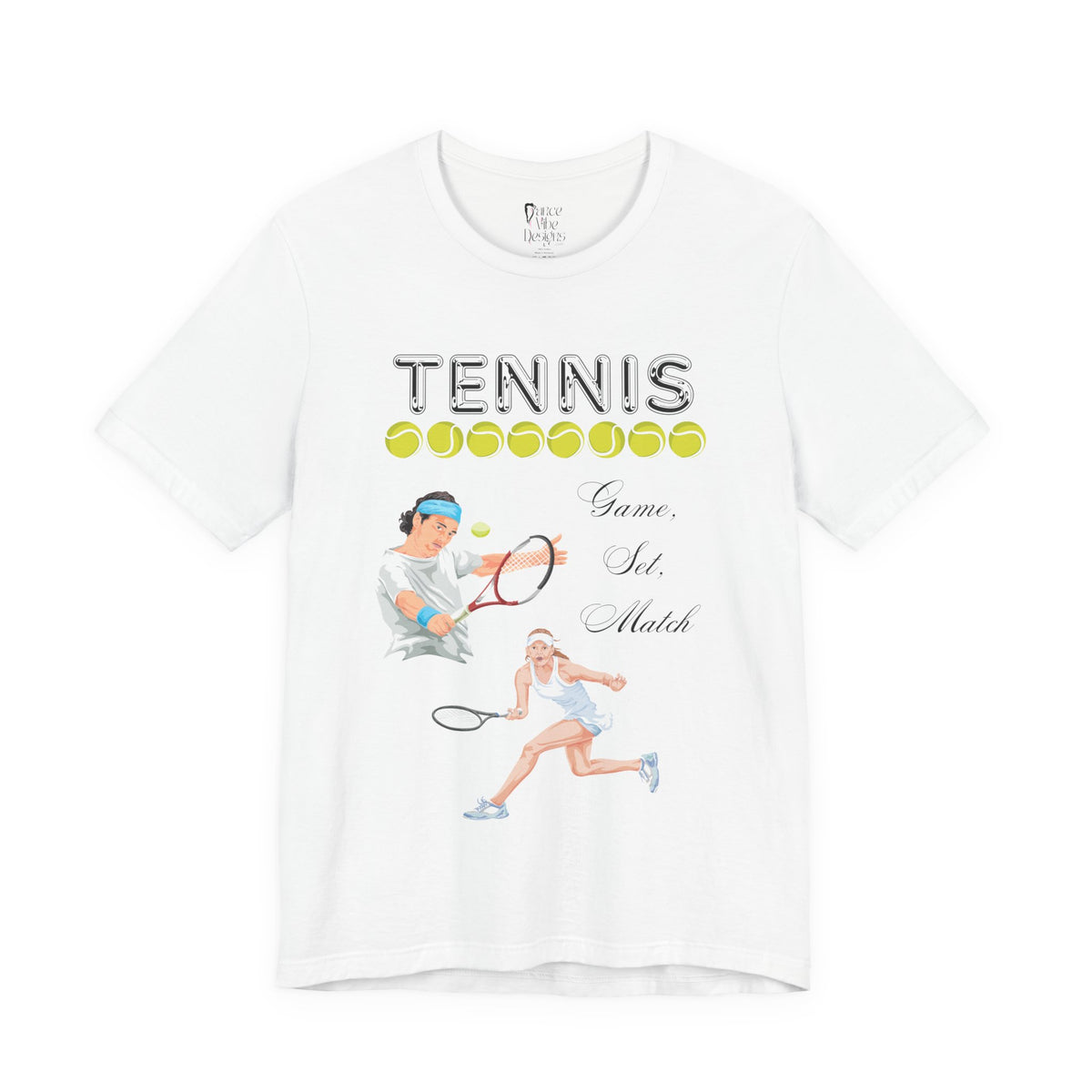 Adult Tennis Game Set Match Graphic T-Shirt