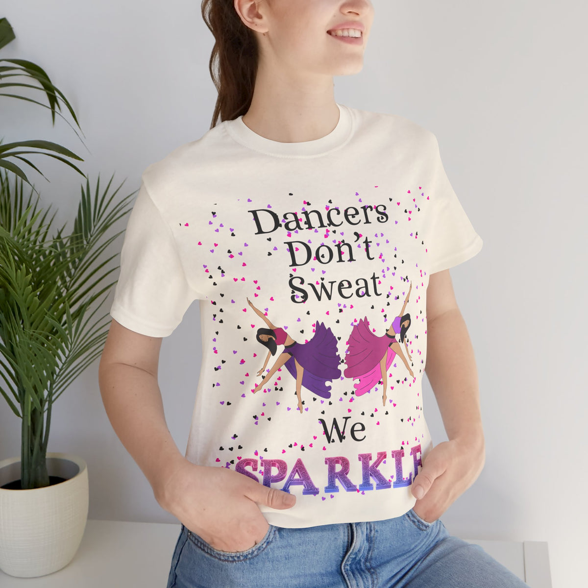Adult Funny Dancers Don't Sweat We Sparkle Graphic T-Shirt