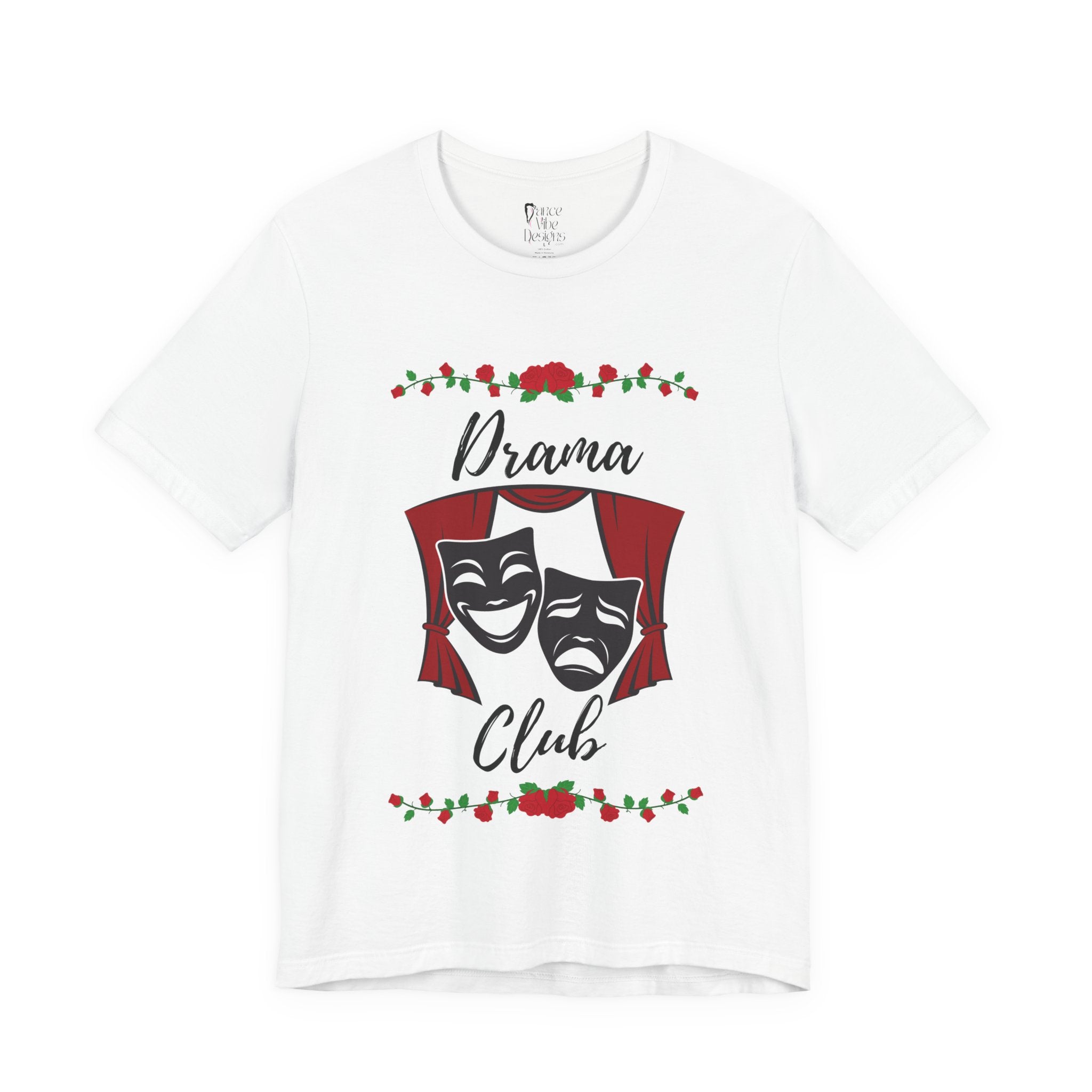 Adult Drama Club Masks Roses Graphic T-Shirt