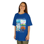 Young girl wearing a youth Gildan 5000B heavy cotton t-shirt in royal with an A New Season to Shine Dance 2026-2027 theme