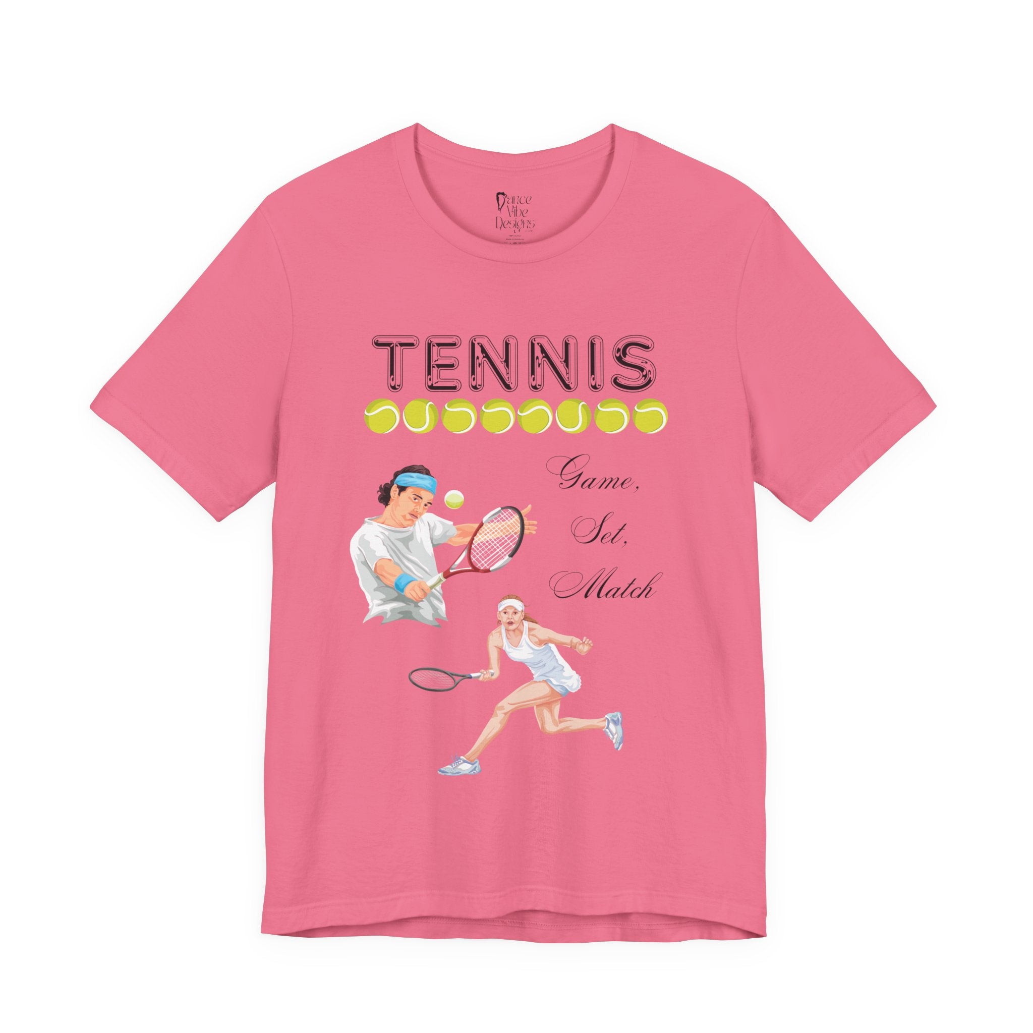 Adult Tennis Game Set Match Graphic T-Shirt