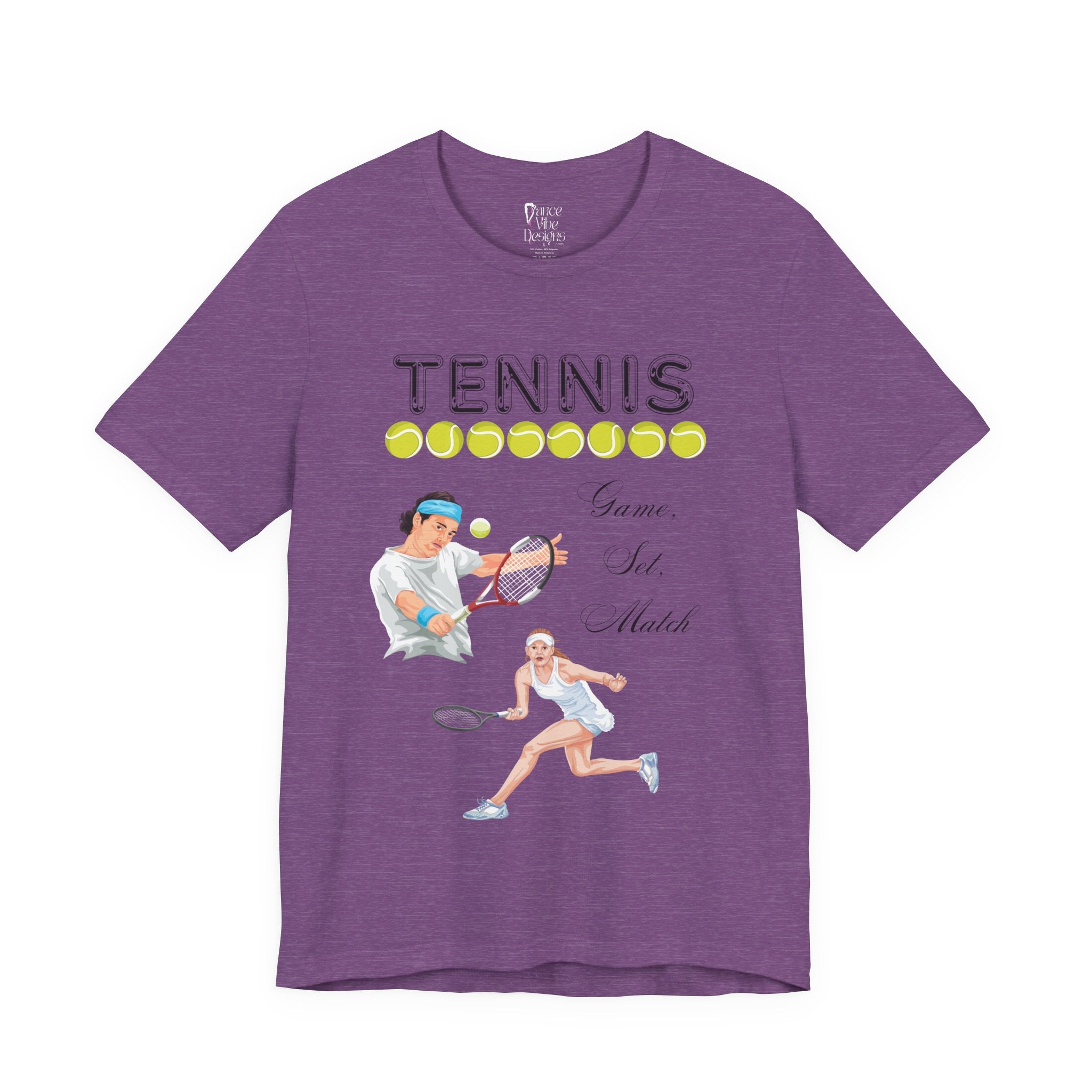 Adult Tennis Game Set Match Graphic T-Shirt
