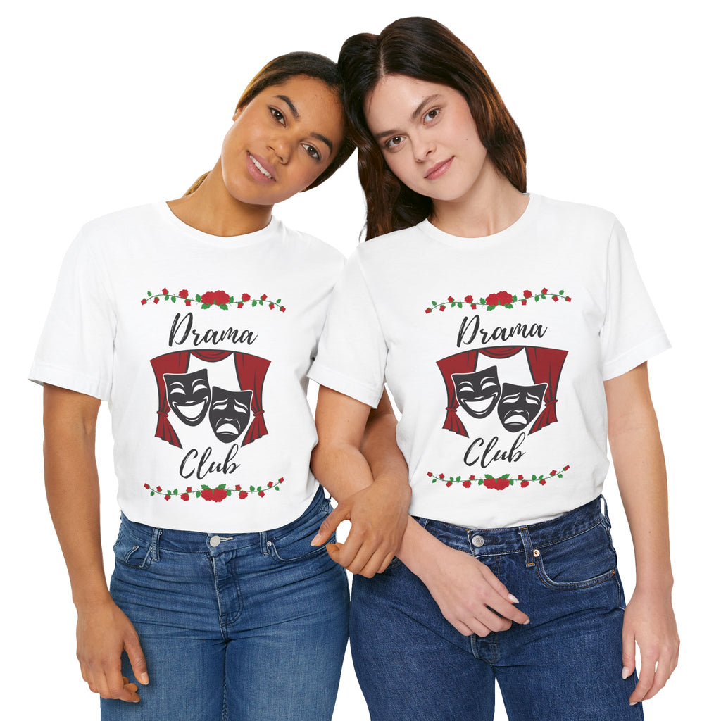 Adult Drama Club Masks Roses Graphic T-Shirt
