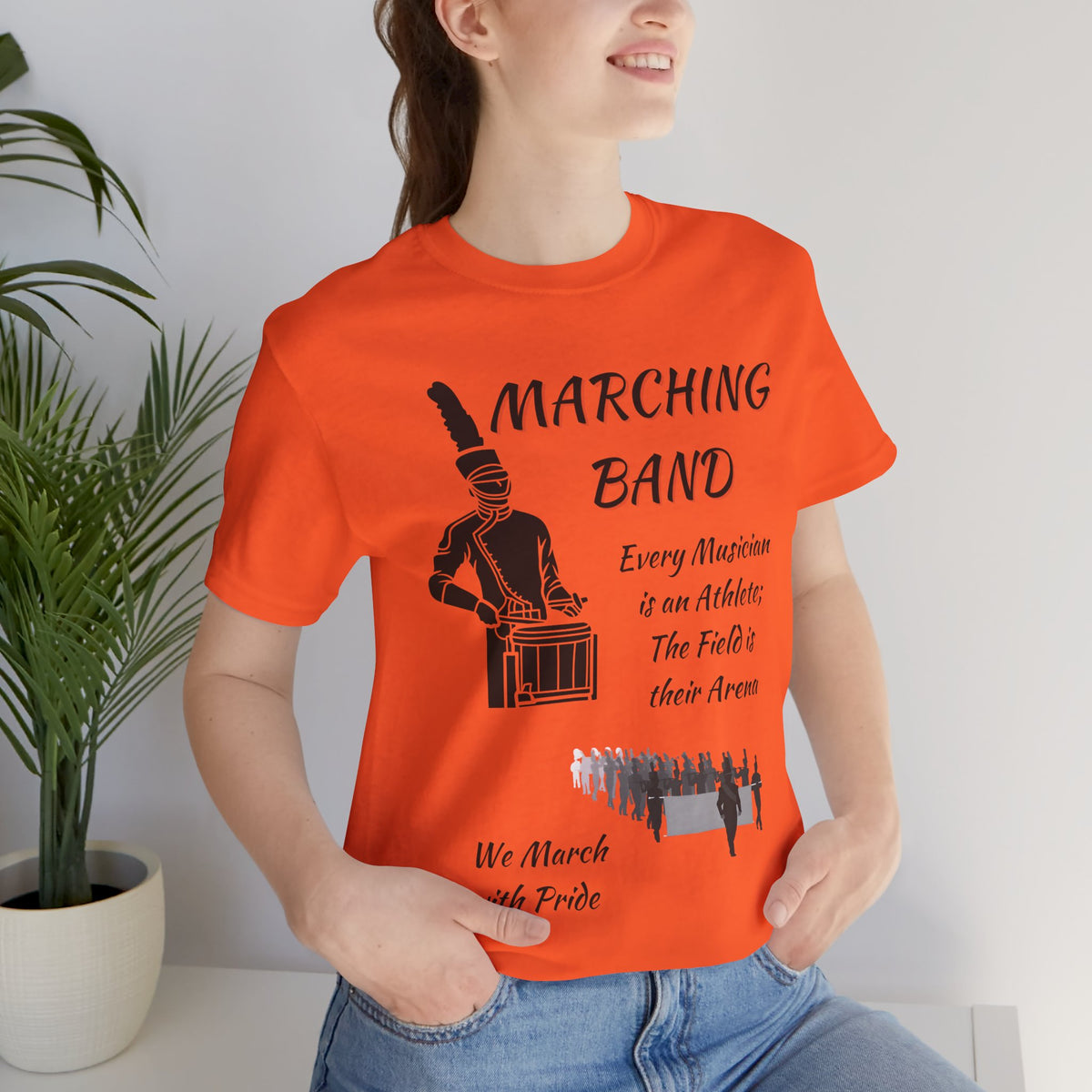 Adult Marching Band We March With Pride Graphic T-Shirt