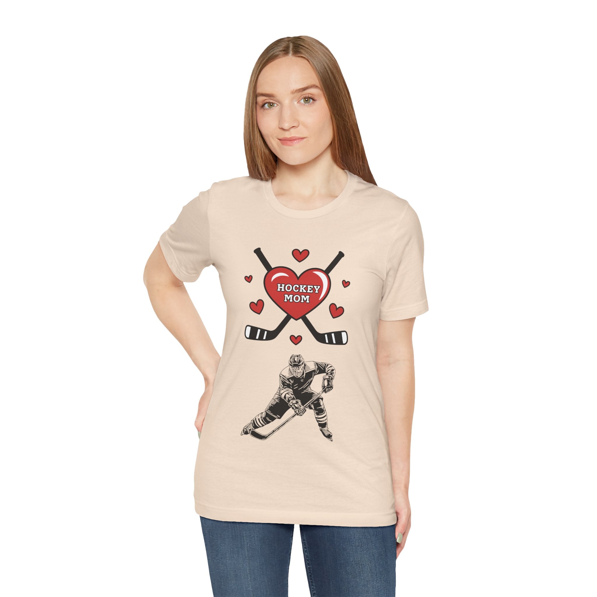 Adult Mom Hockey Son Graphic T-Shirt