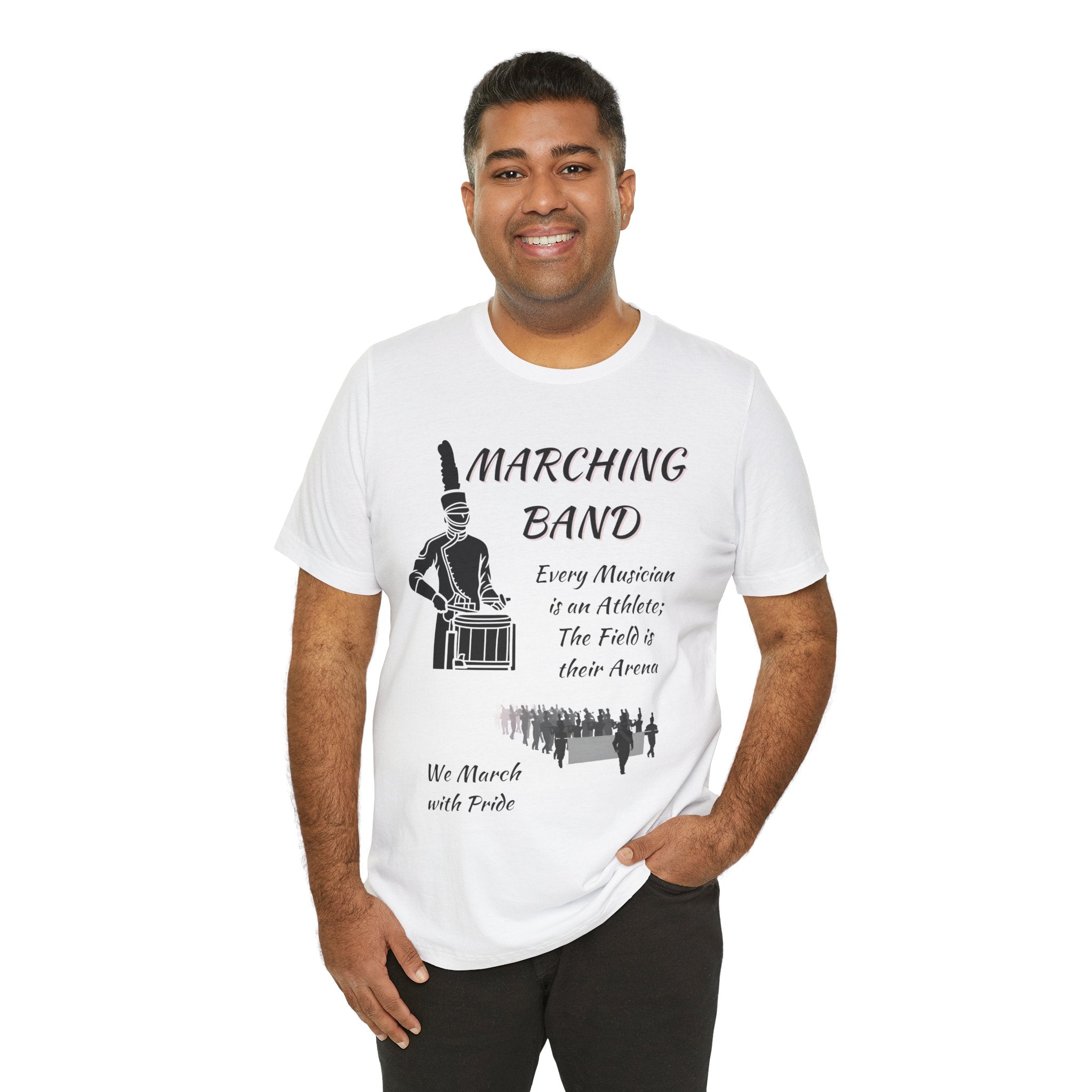 Adult Marching Band We March With Pride Graphic T-Shirt