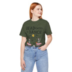 Adult Halloween Skeleton Dead-icated To Dance Graphic T-Shirt