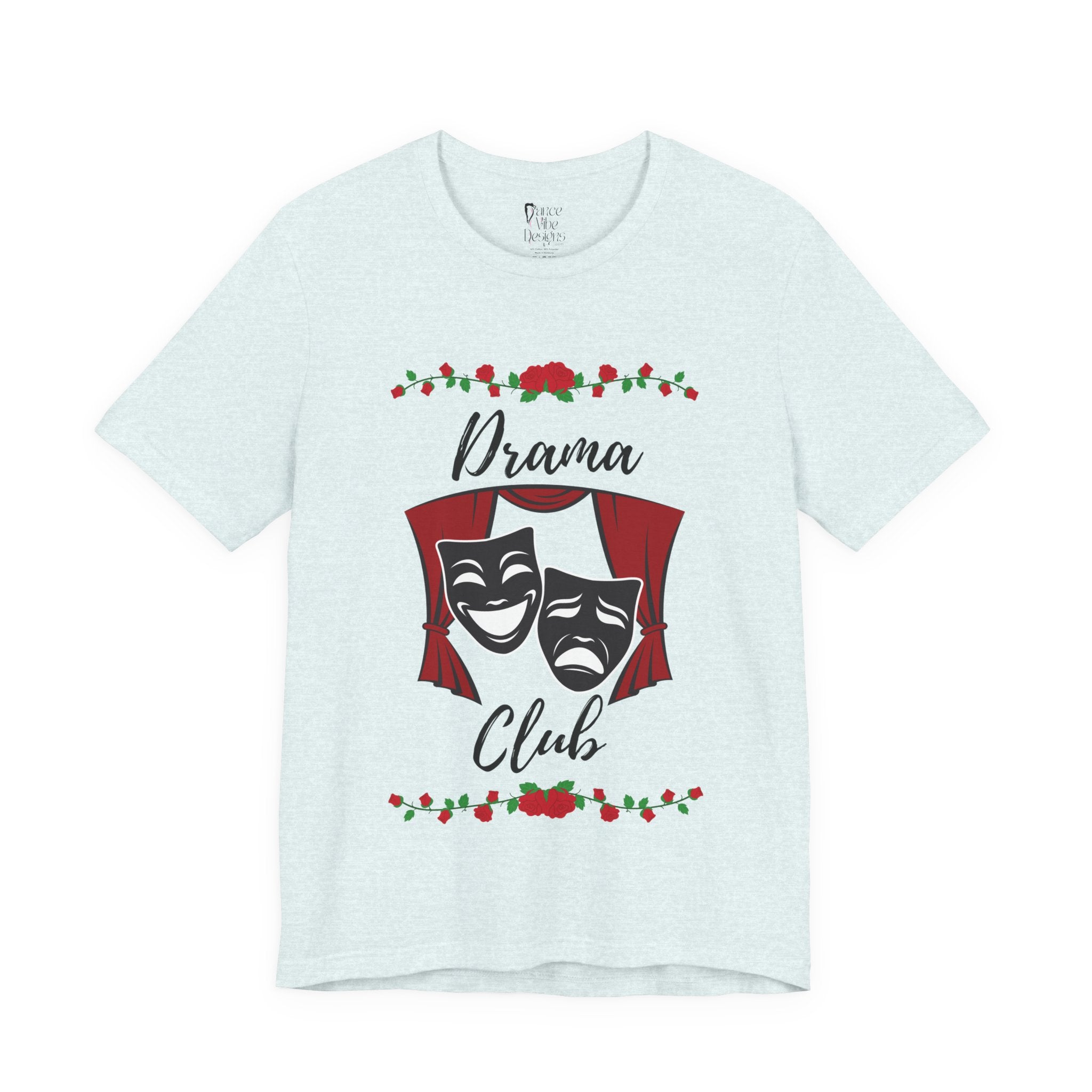 Adult Drama Club Masks Roses Graphic T-Shirt