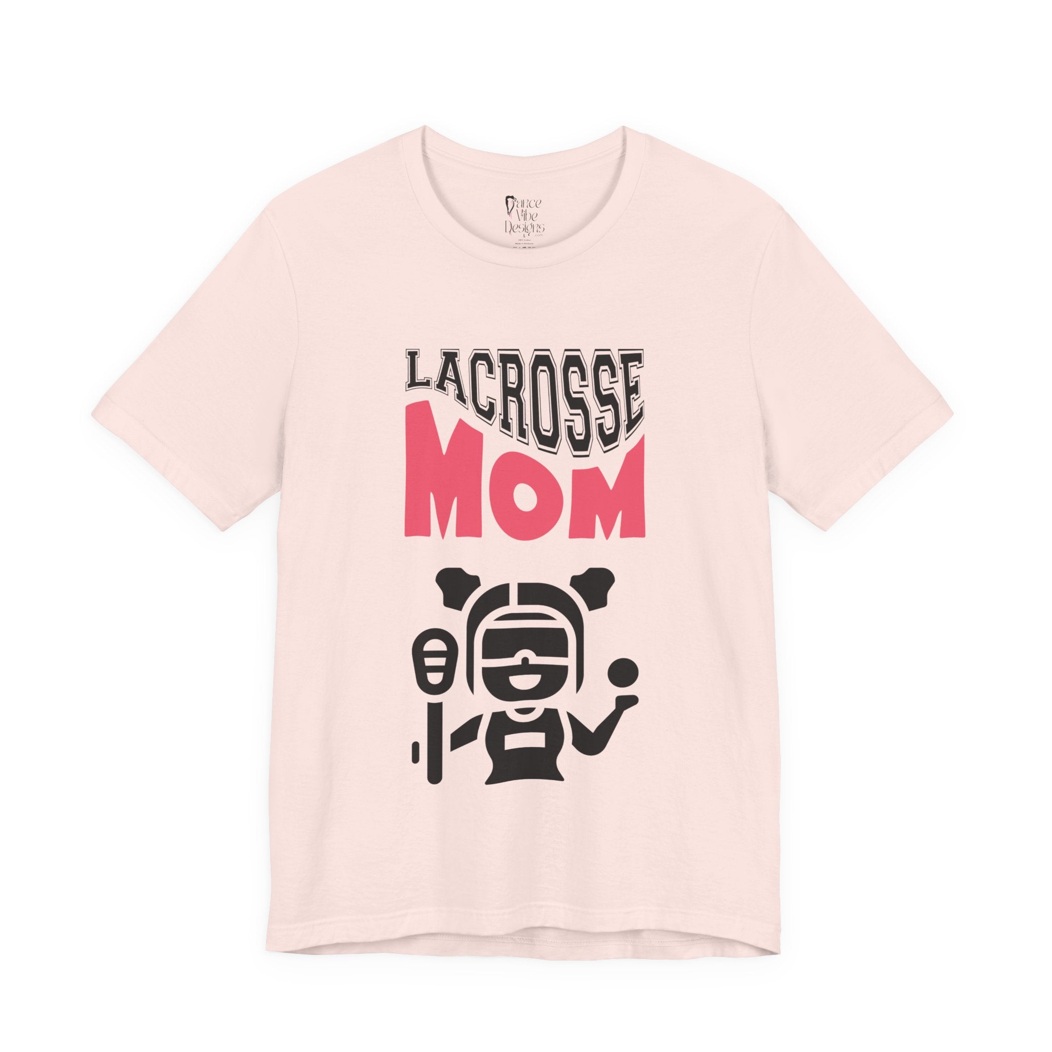 Adult Mom Lacrosse Cartoon Graphic T-Shirt