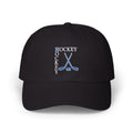 Black cap with an embroidered Hockey text and logo.
