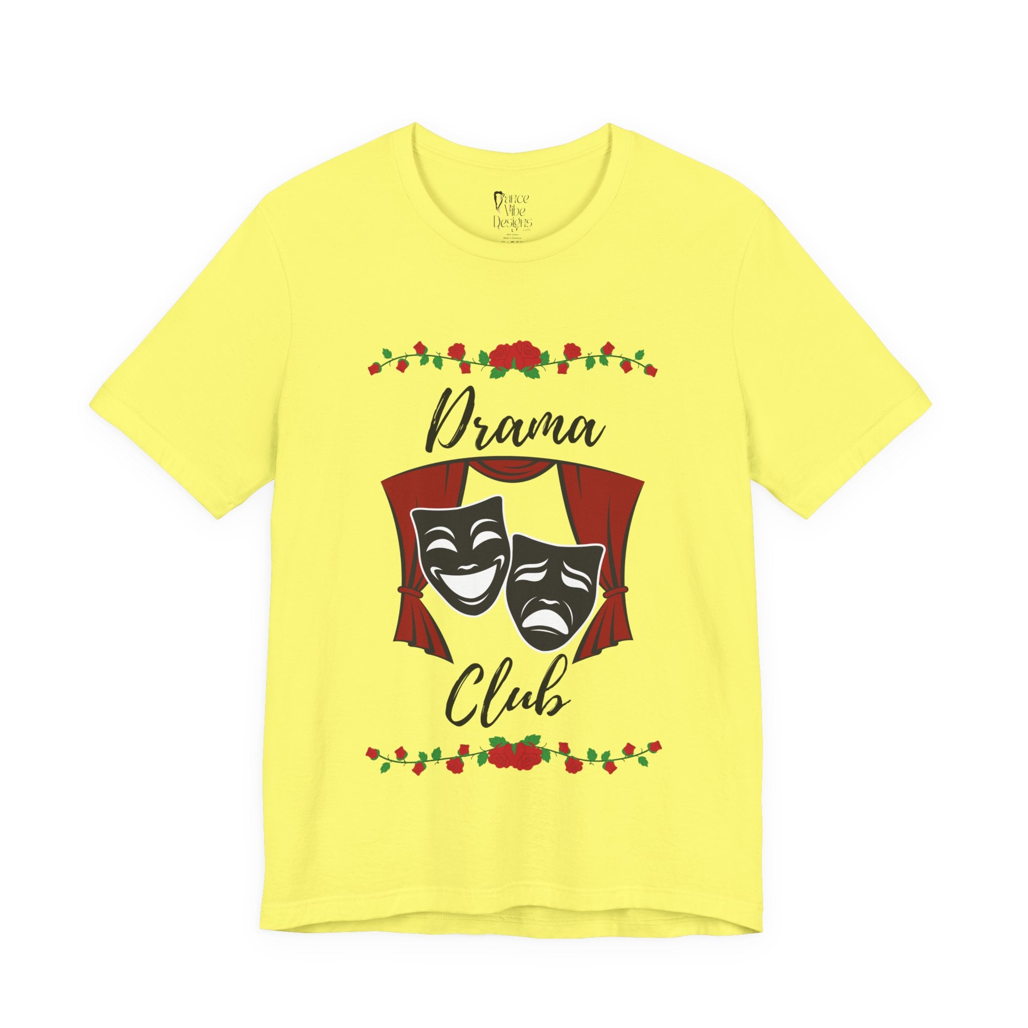 Adult Drama Club Masks Roses Graphic T-Shirt
