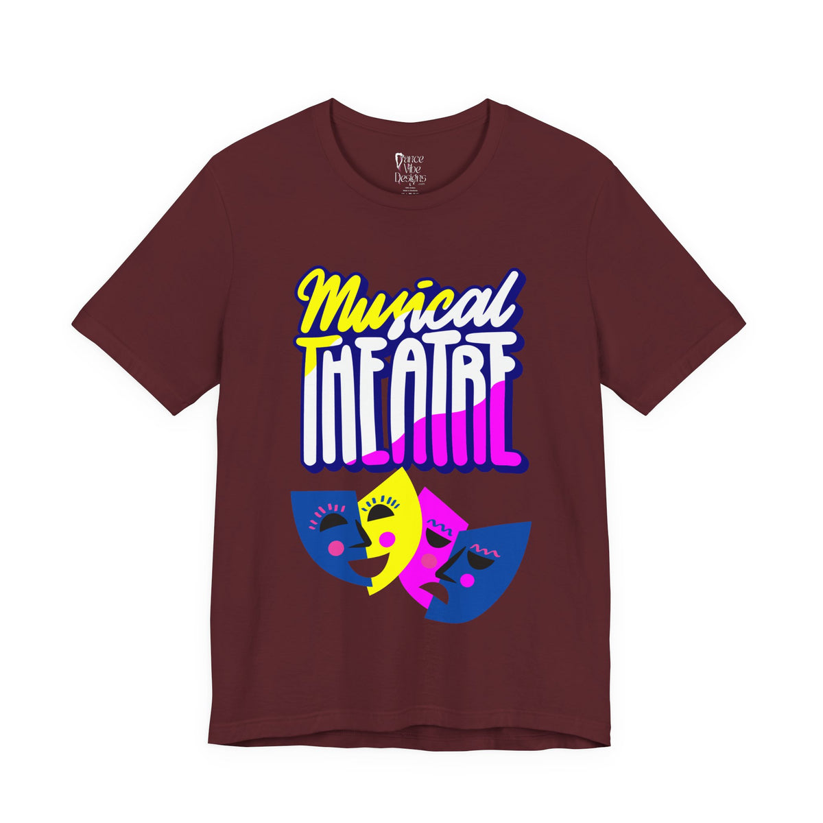 Adult Musical Theater Rainbow Mask Graphic T-Shirt