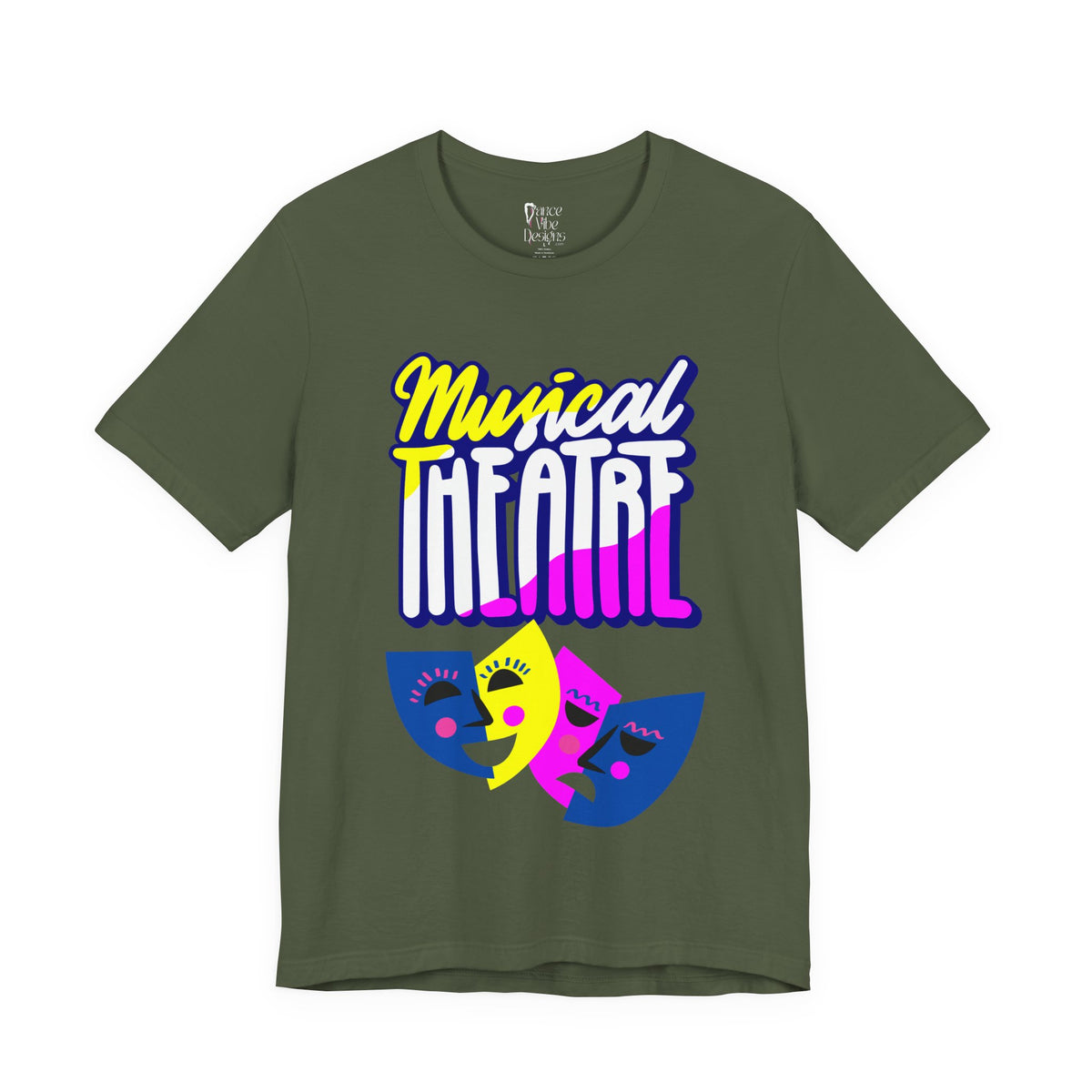 Adult Musical Theater Rainbow Mask Graphic T-Shirt