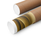 Rolled wall art Break a Leg theatre poster shown in a sturdy brown tube for shipping