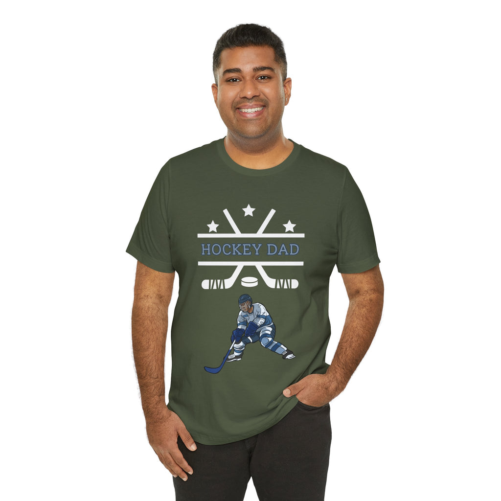 Adult Dad Hockey Son Graphic T-Shirt - Unisex Bella + Canvas 3001 Crew Neck Tee