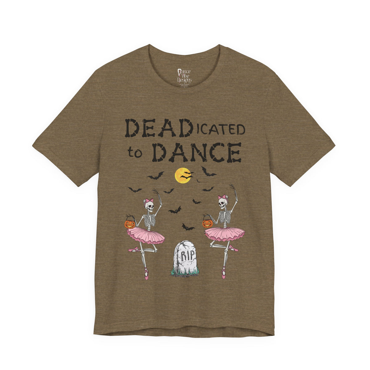 Adult Halloween Skeleton Dead-icated To Dance Graphic T-Shirt