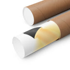 Rolled up Merde poster wall art shown in sturdy brown shipping tubes