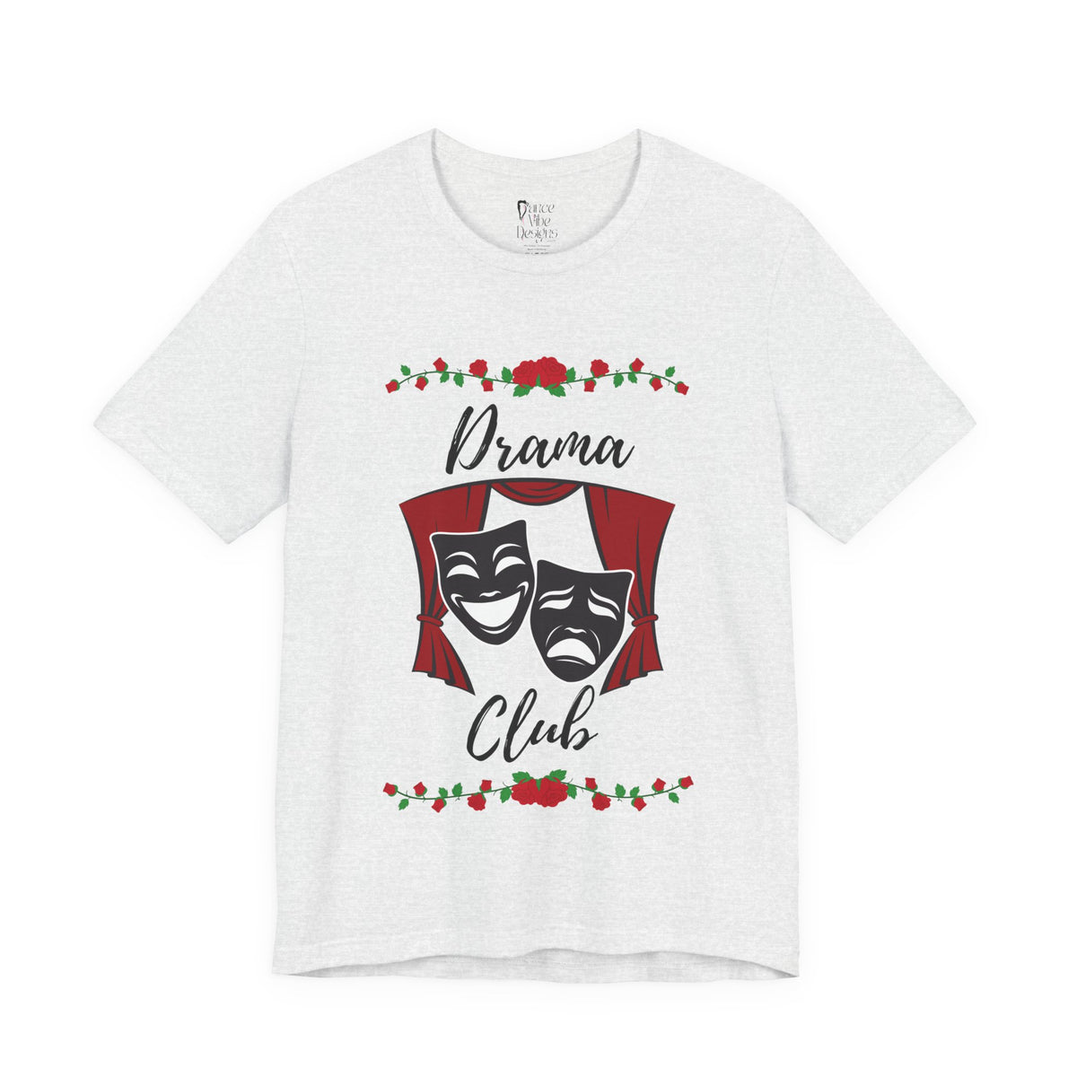 Adult Drama Club Masks Roses Graphic T-Shirt