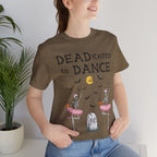 Adult Halloween Skeleton Dead-icated To Dance Graphic T-Shirt