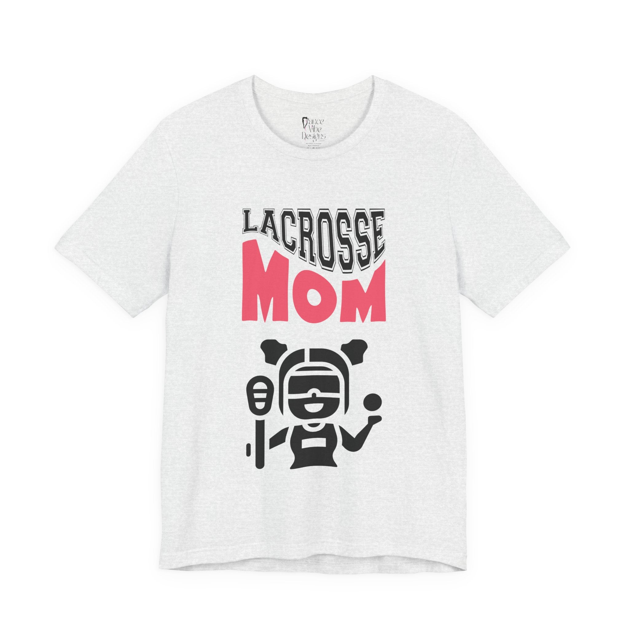 Adult Mom Lacrosse Cartoon Graphic T-Shirt