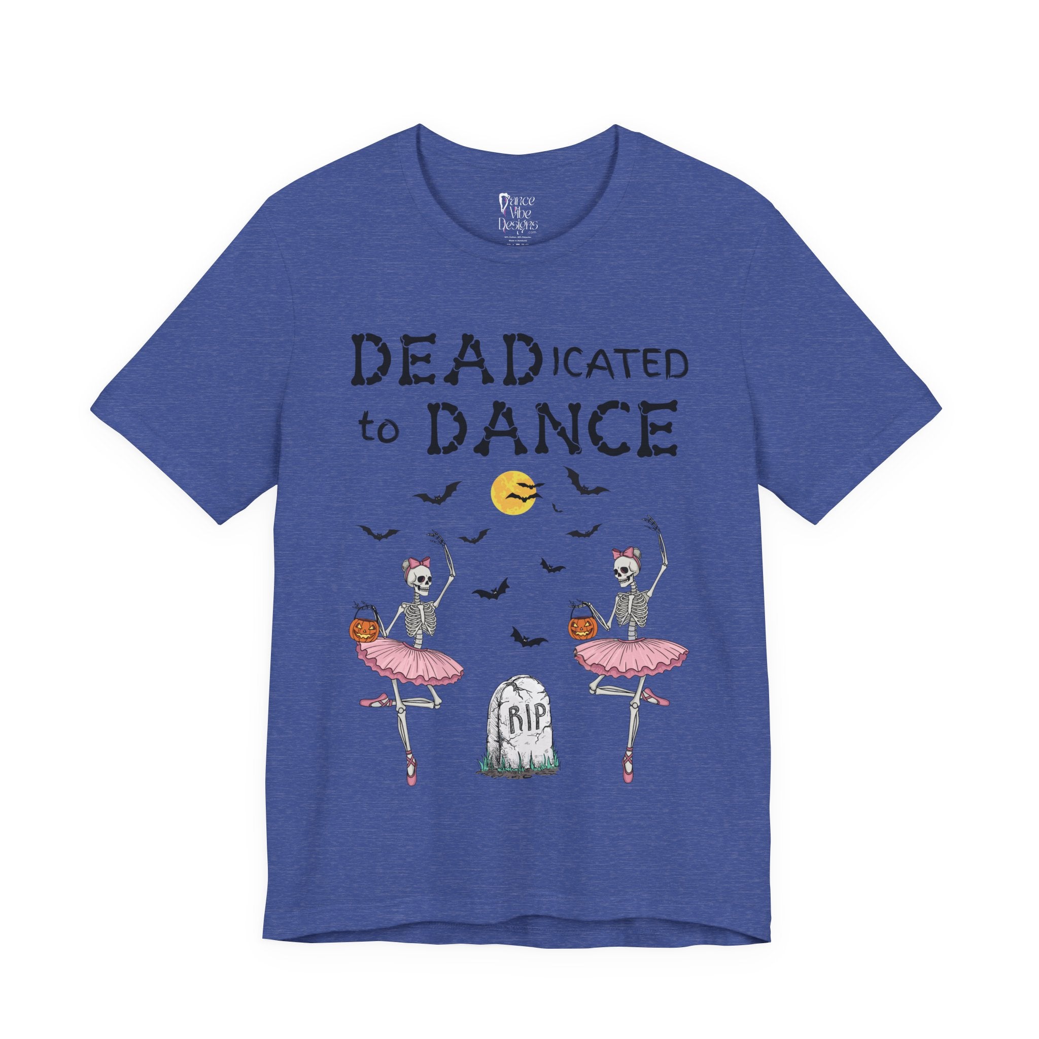 Adult Halloween Skeleton Dead-icated To Dance Graphic T-Shirt