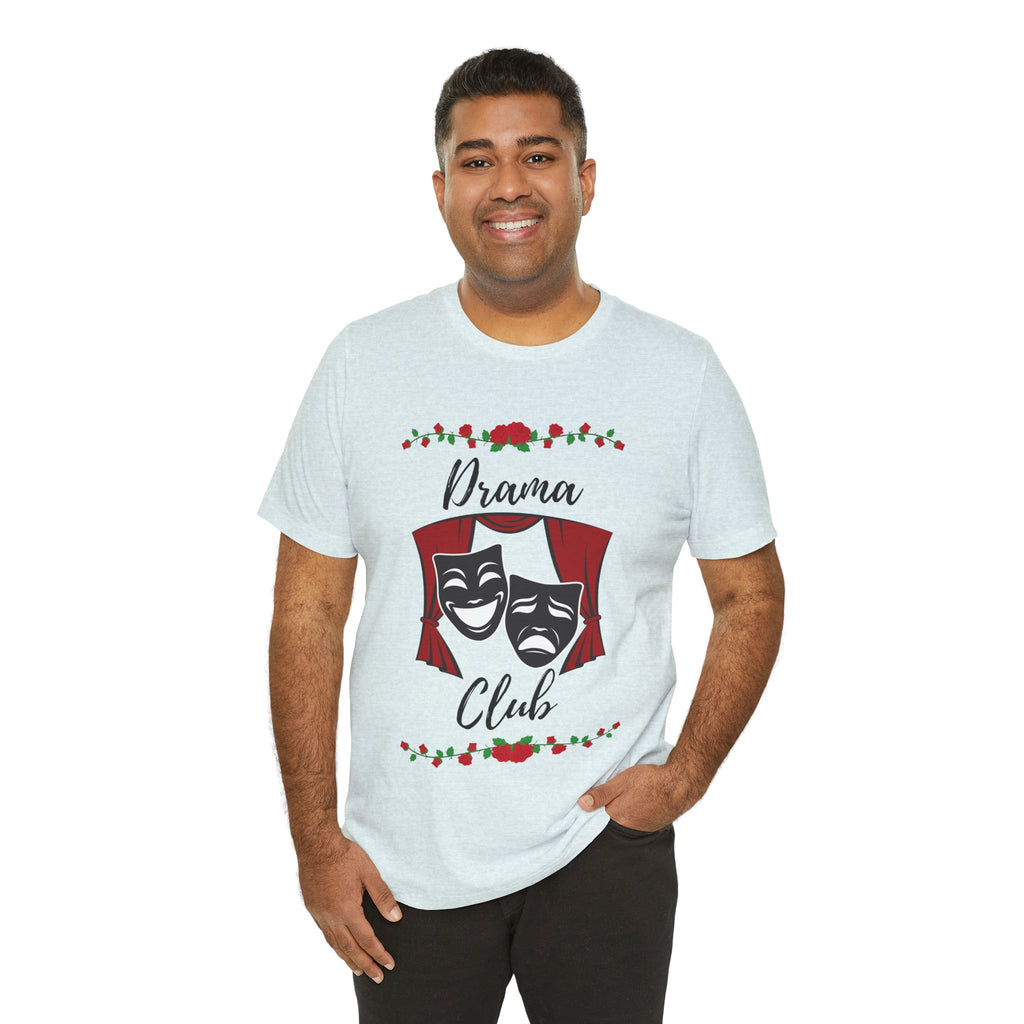 Adult Drama Club Masks Roses Graphic T-Shirt