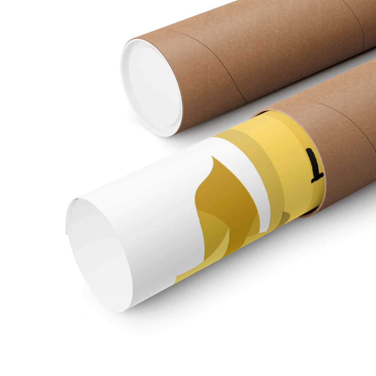 Rolled up Showtime poster wall art in sturdy brown shipping tube