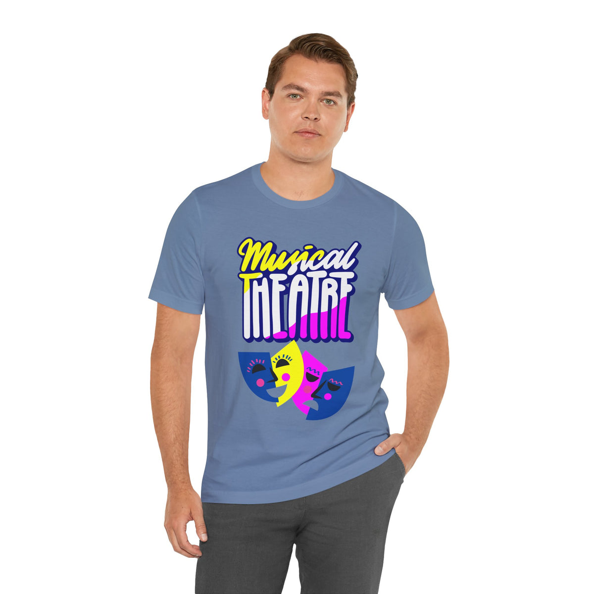 Adult Musical Theater Rainbow Mask Graphic T-Shirt