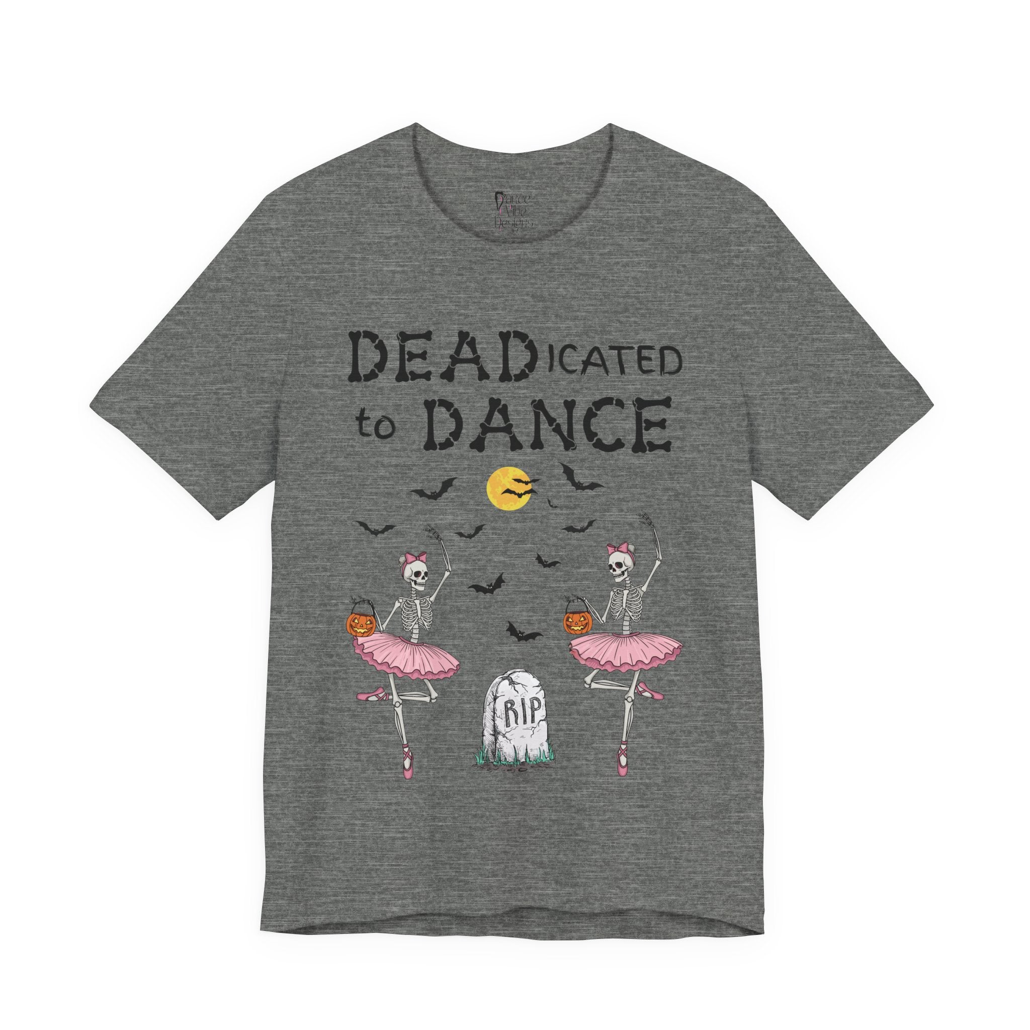 Adult Halloween Skeleton Dead-icated To Dance Graphic T-Shirt