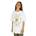 Young girl wearing a youth Gildan 5000B heavy cotton t-shirt in white with an It's My Time to Shine Hip Hop 2026-2027 theme