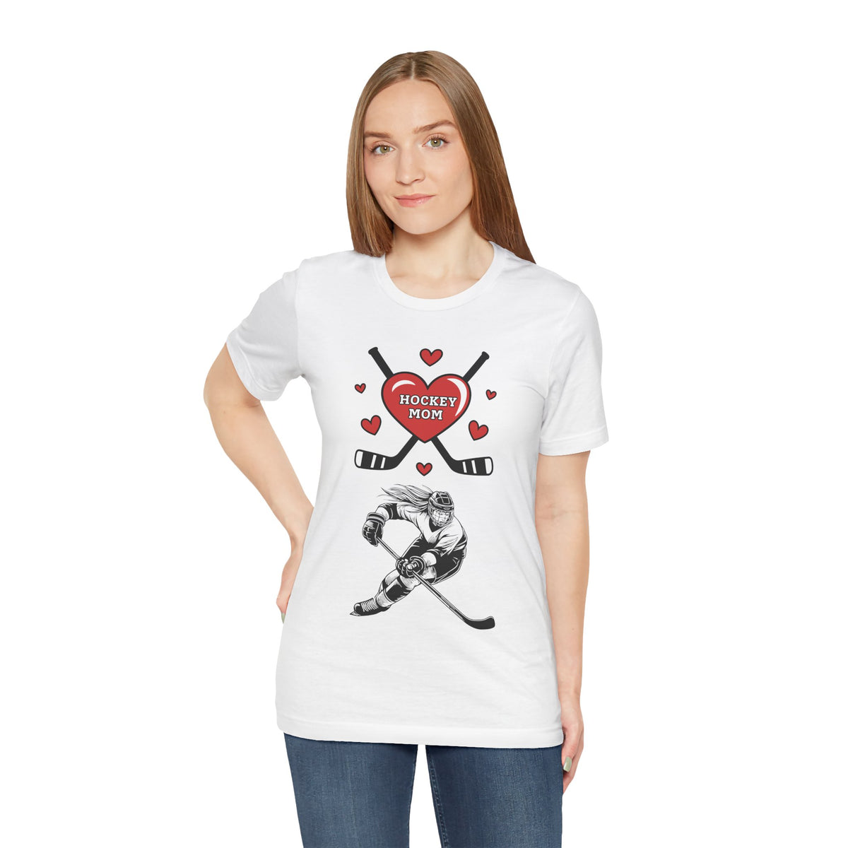 Adult Mom Hockey Daughter Graphic T-Shirt