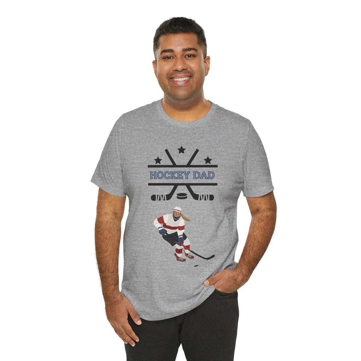 Adult Dad Hockey Daughter Graphic T-Shirt