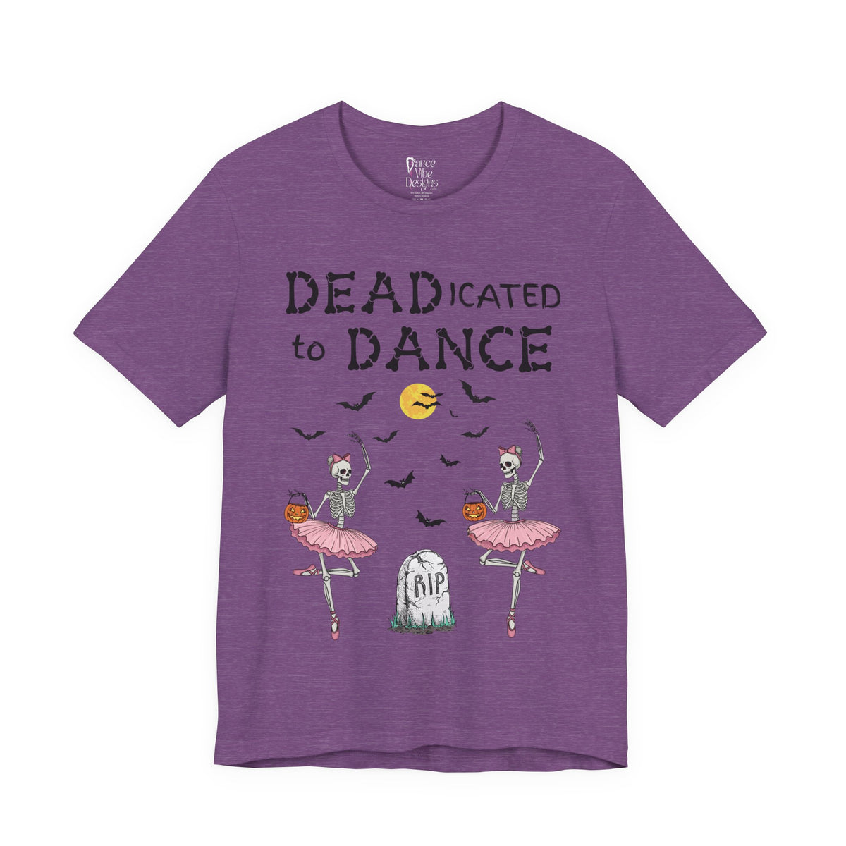 Adult Halloween Skeleton Dead-icated To Dance Graphic T-Shirt