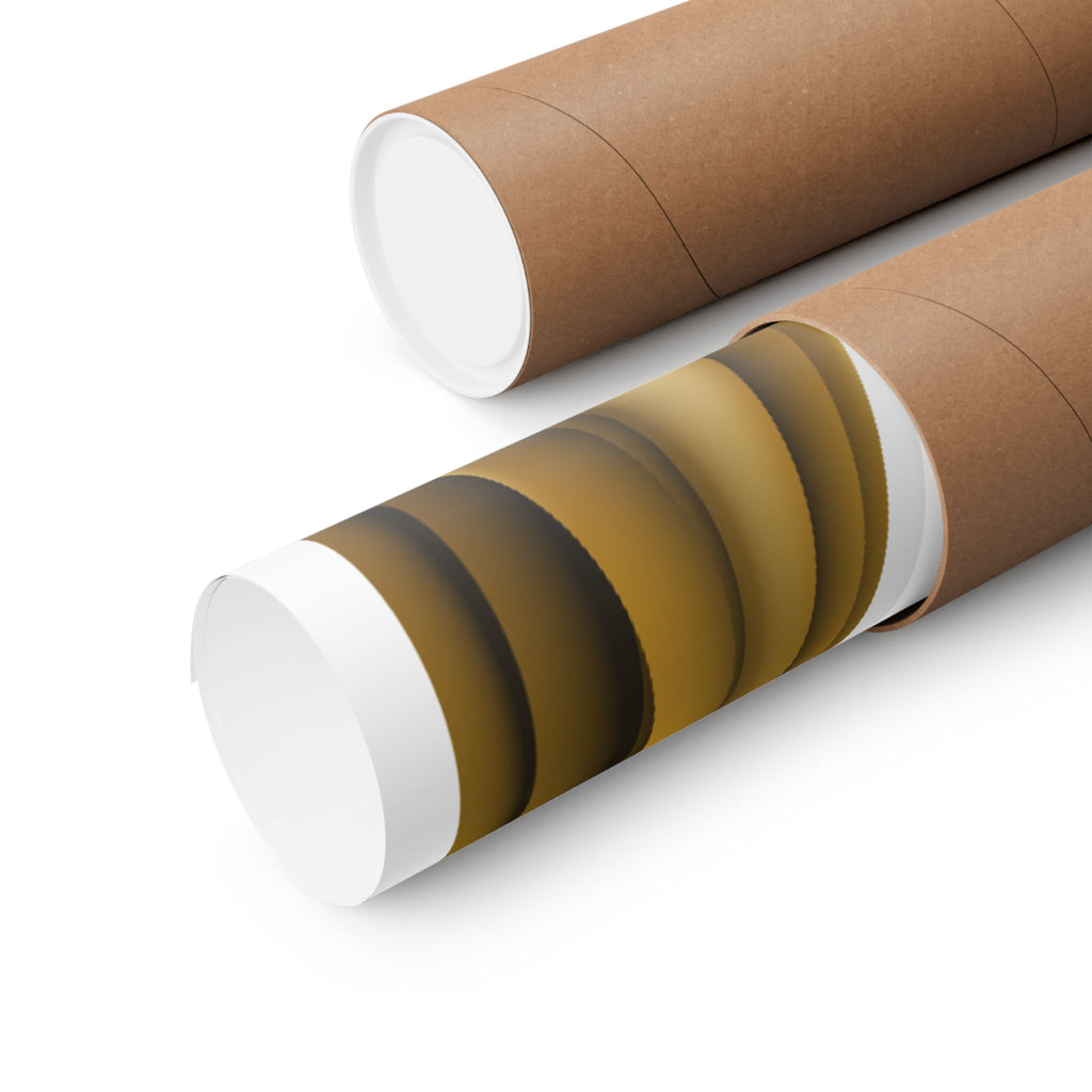 Rolled wall art Break a Leg theatre poster shown in a sturdy brown tube for shipping