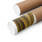 Rolled wall art Break a Leg theatre poster shown in a sturdy brown tube for shipping