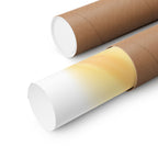 Rolled up Merde poster wall art shown in sturdy brown shipping tubes