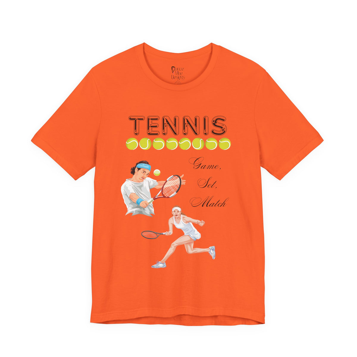 Adult Tennis Game Set Match Graphic T-Shirt