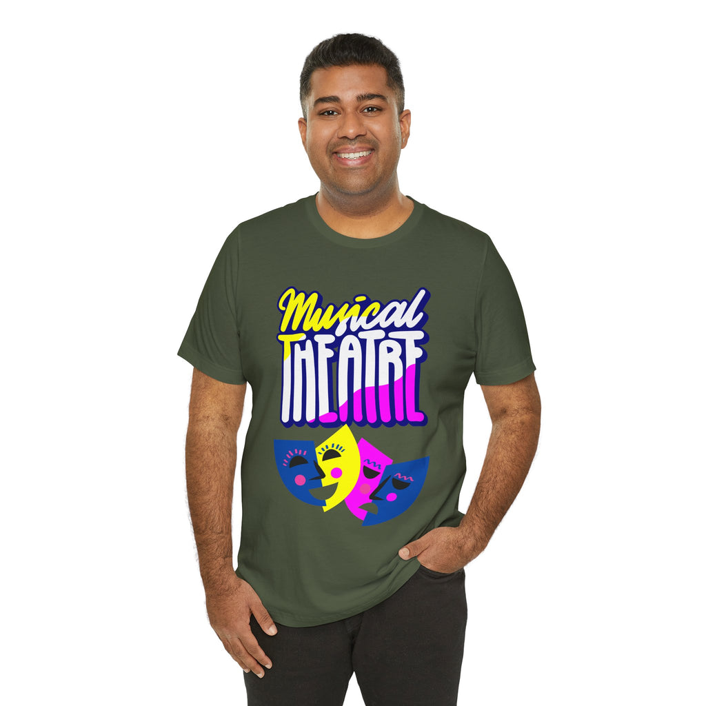 Adult Musical Theater Rainbow Mask Graphic T-Shirt
