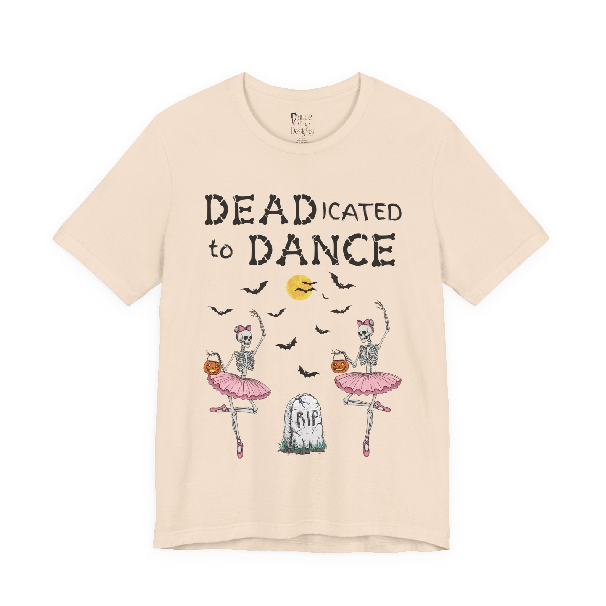 Adult Halloween Skeleton Dead-icated To Dance Graphic T-Shirt