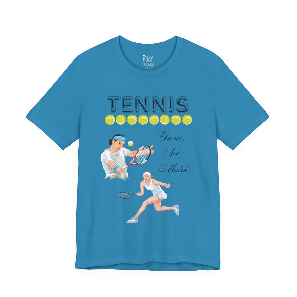 Adult Tennis Game Set Match Graphic T-Shirt