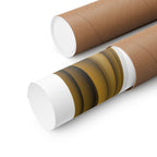 Rolled wall art Break a Leg theatre poster shown in a sturdy brown tube for shipping