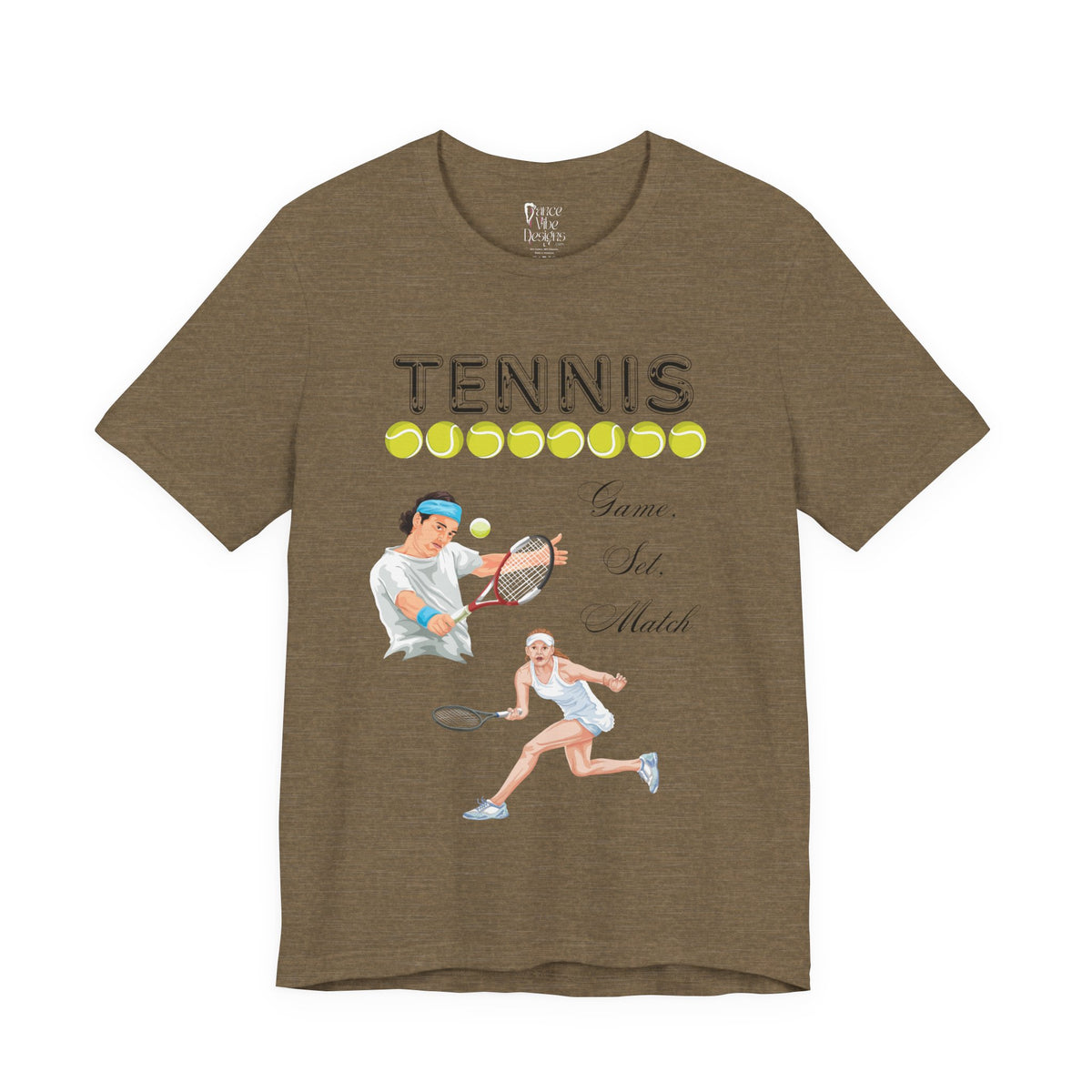Adult Tennis Game Set Match Graphic T-Shirt