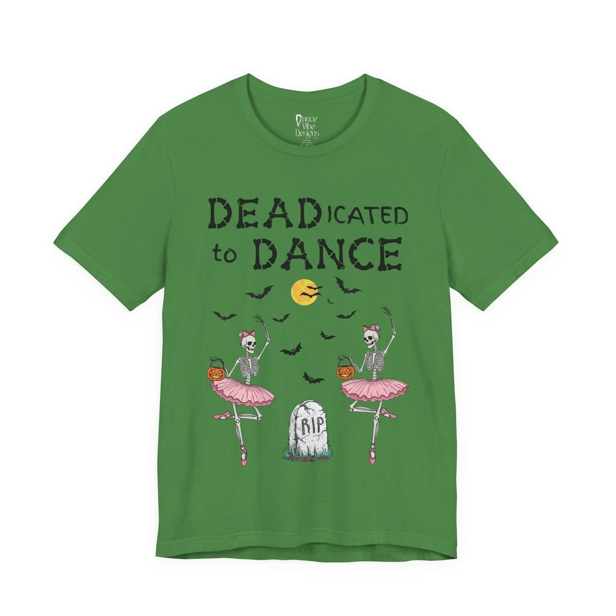 Adult Halloween Skeleton Dead-icated To Dance Graphic T-Shirt