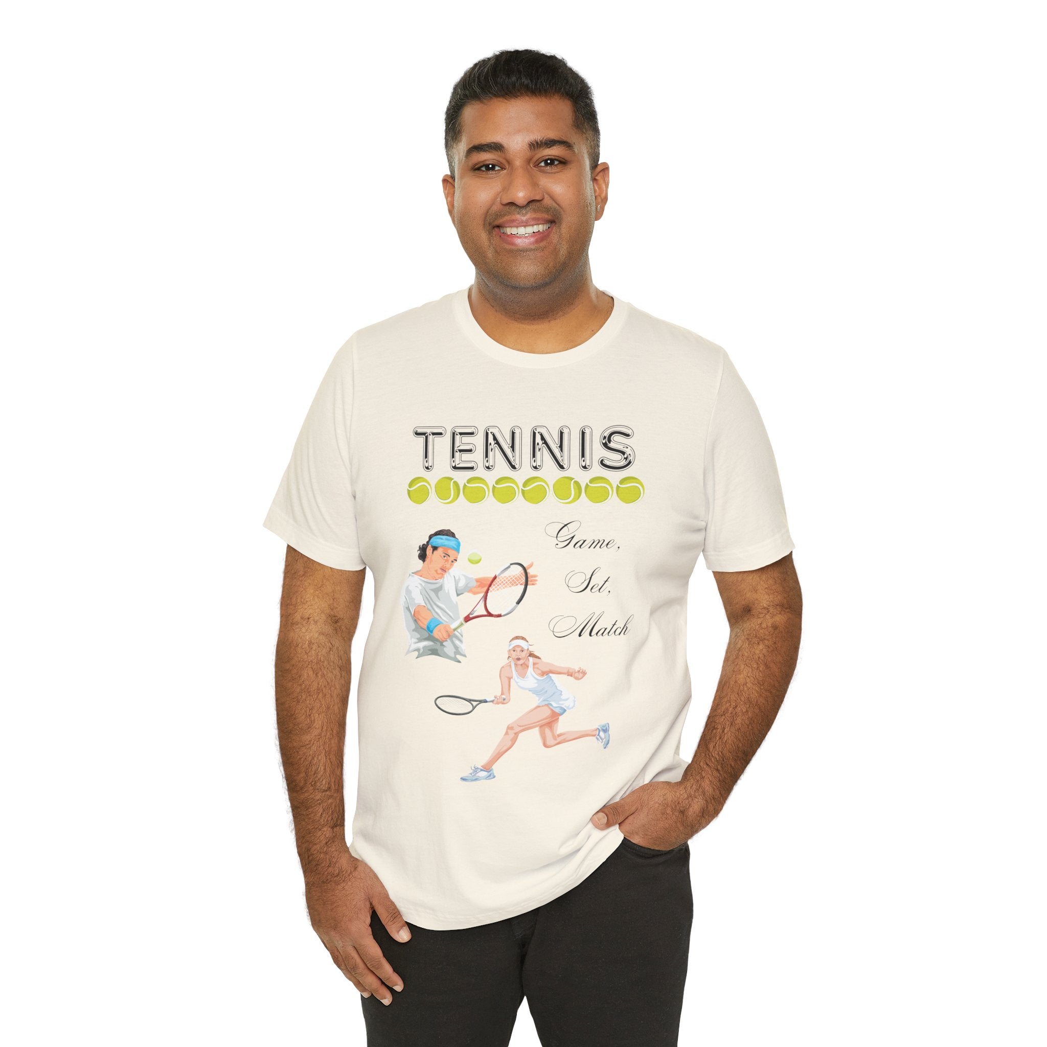 Adult Tennis Game Set Match Graphic T-Shirt