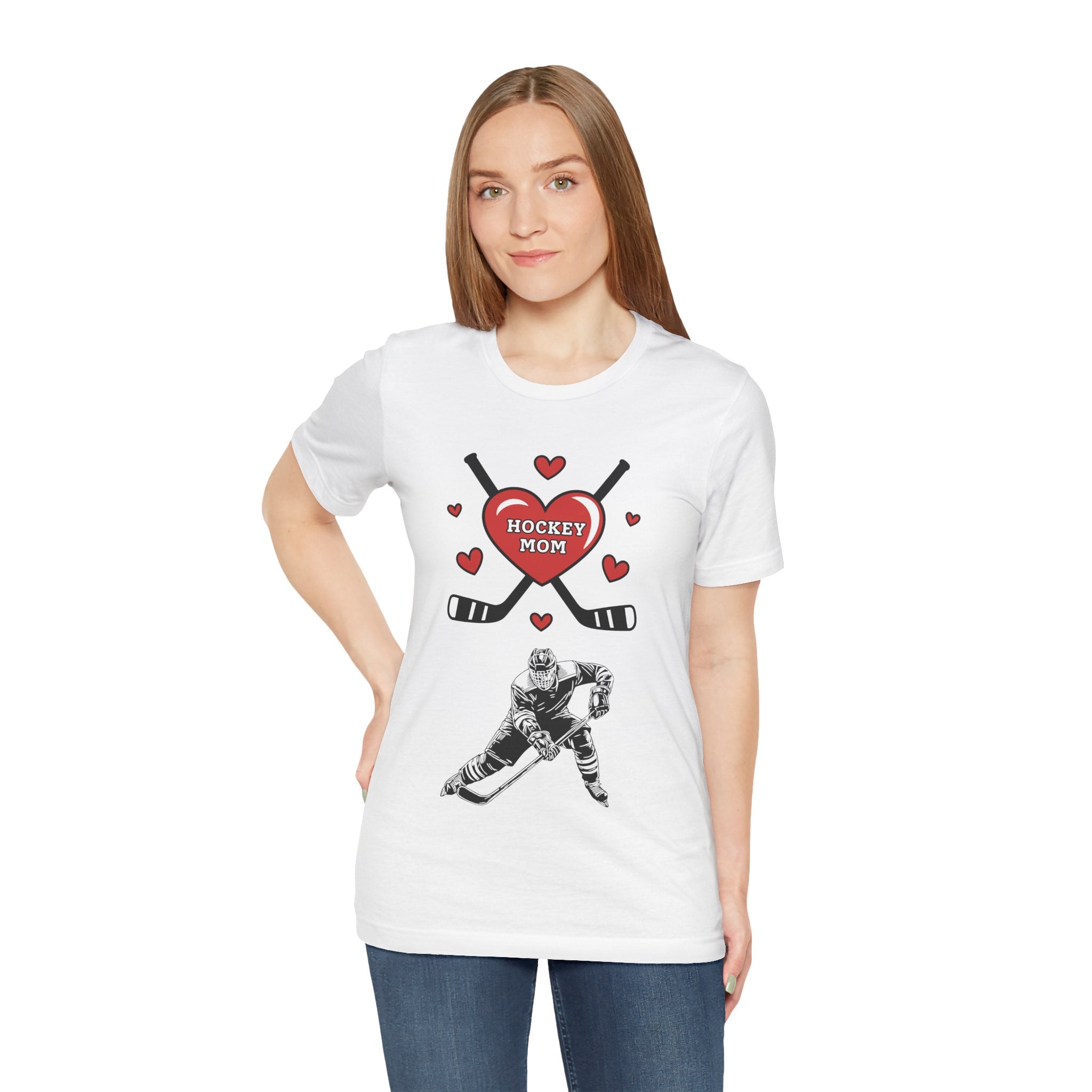 Adult Mom Hockey Son Graphic T-Shirt