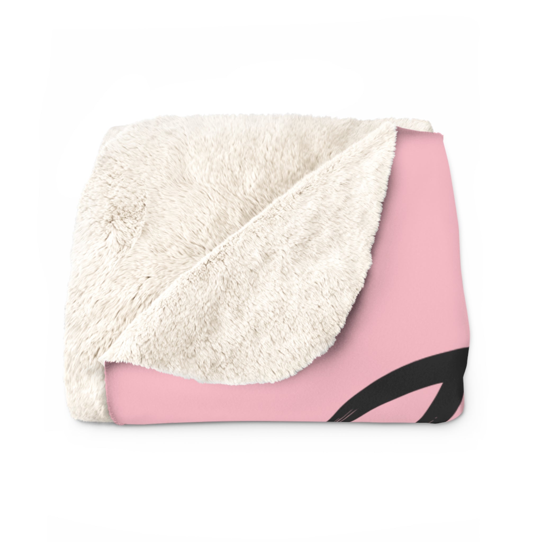 Folded Just a Dancer at Heart blanket with white sherpa fleece side showing 